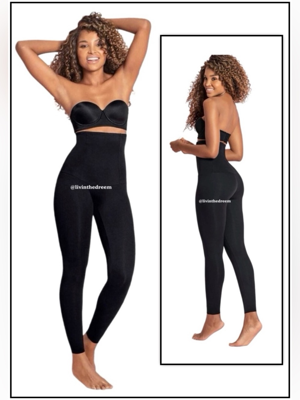 LEONISA Extra High Waist Compression Slimming Leggings Size L $75